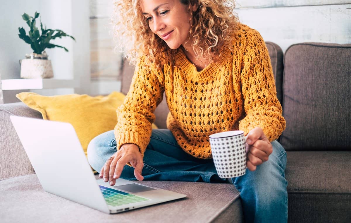 Employee working on laptop