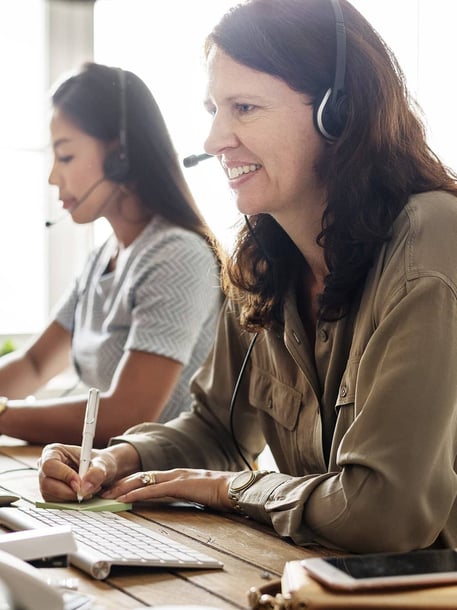 Employee using hosted VoIP