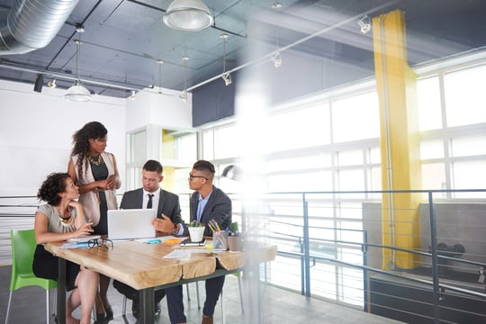 team of successful business people having a meeting 